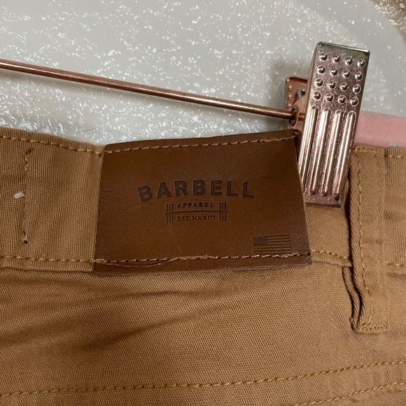 Barbell Apparel Pants Mens 32 Tan Chinos Straight Fit Athleisure Casual Cotton - Picture 10 of 13